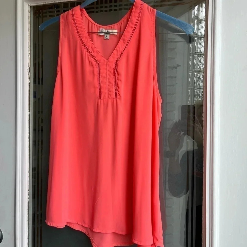 Ya LosAngeles Hot Coral Flowy Tank L